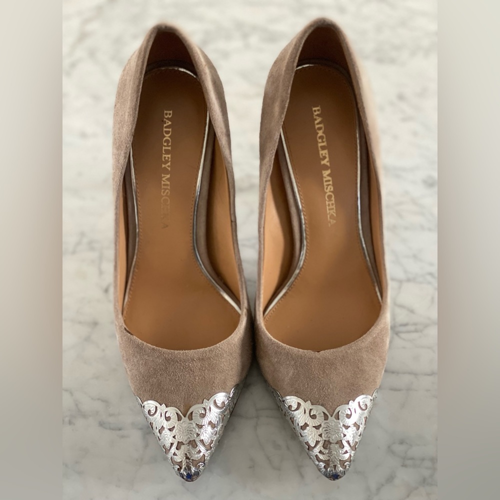 Badgley Mischka Suede Pump with Cap Toe